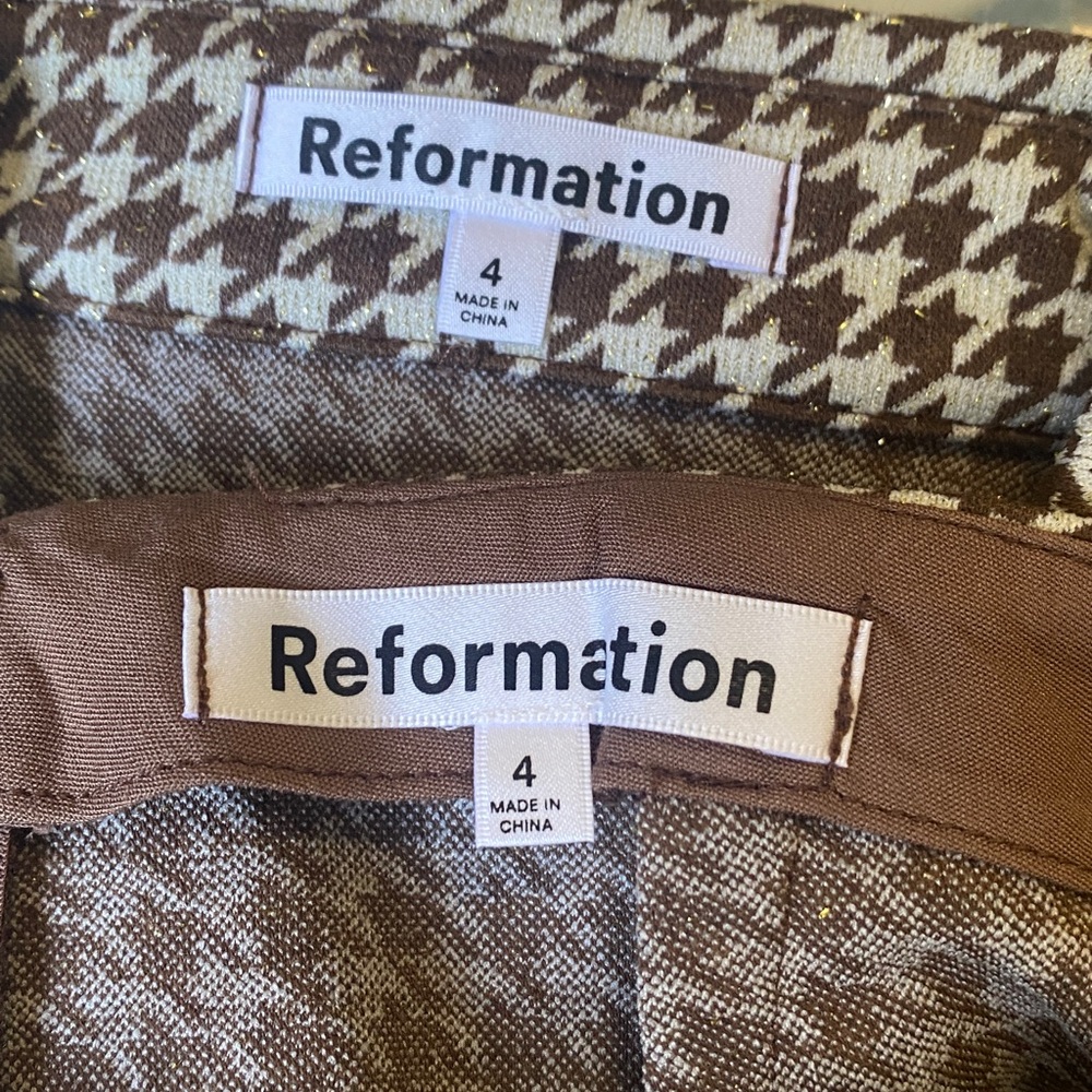 NEW Reformation Reiss Checked Button-Front Knit Two Pieces Set - Picture 10 of 11